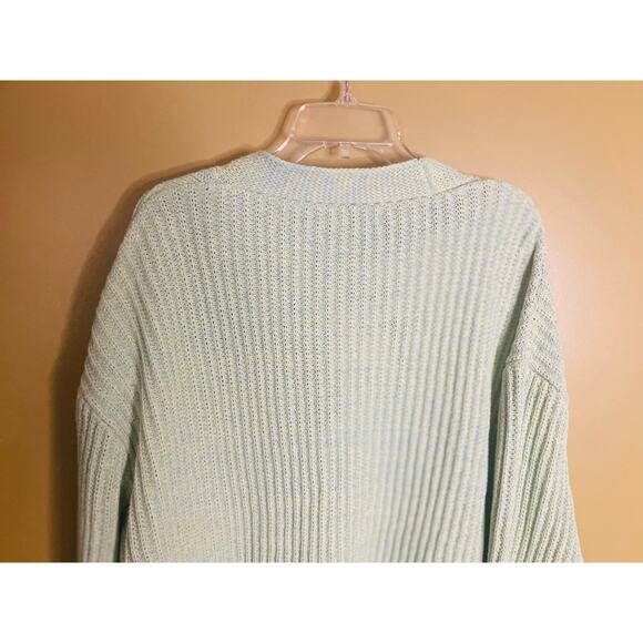 Zara Blue, Green & Yellow Oversized Cardigan Sweater Size Large - Picture 8 of 8